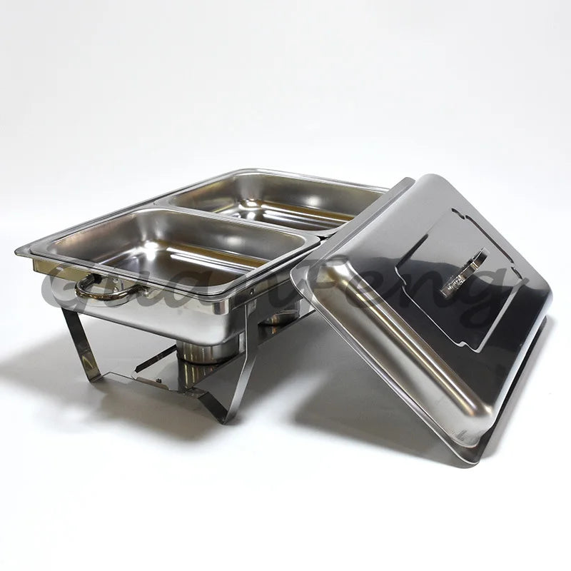 Thickened square self-service stainless steel buffet warmer