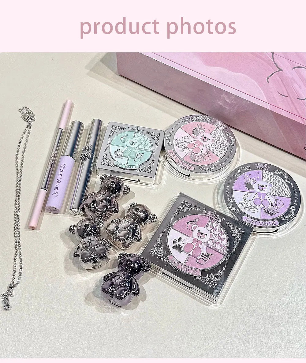 ART VALUE Face Makeup Sets Include 4Lip Mud,1Eyebrow Pen,1Mascara,1Eyebrow Tinted,1Pressed Powder,1Blusher,1Contour,1Eyeshadow