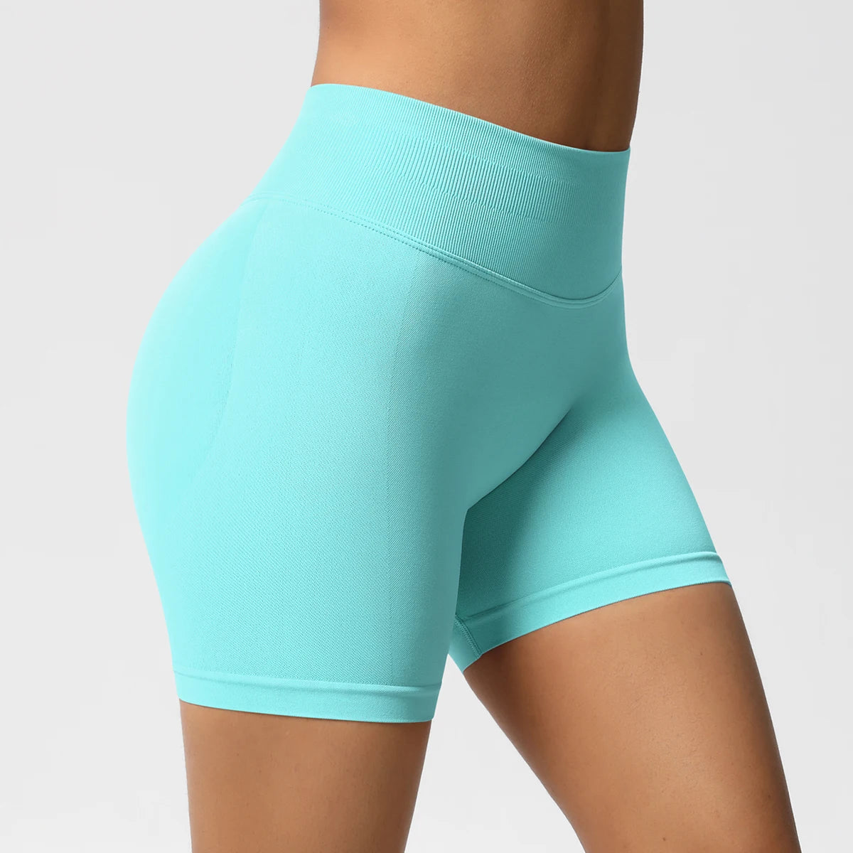 Women Shorts Low Ribbed Waist Band Yoga Shorts Seamless Scrunch Bum Workout Gym Shorts Booty Hight Stretch Running Shorts