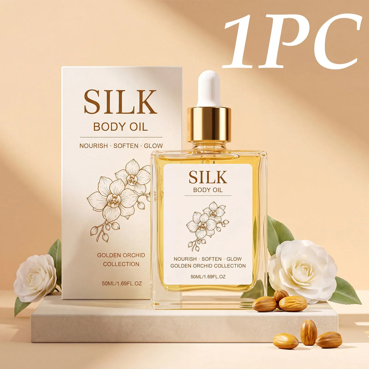Silk Body Oil Pheromone Fragrance Body Oil Visibly Firming Deep Moisturizing Anti Aging Improve Skin Elasticity Perfume Oil 50ml