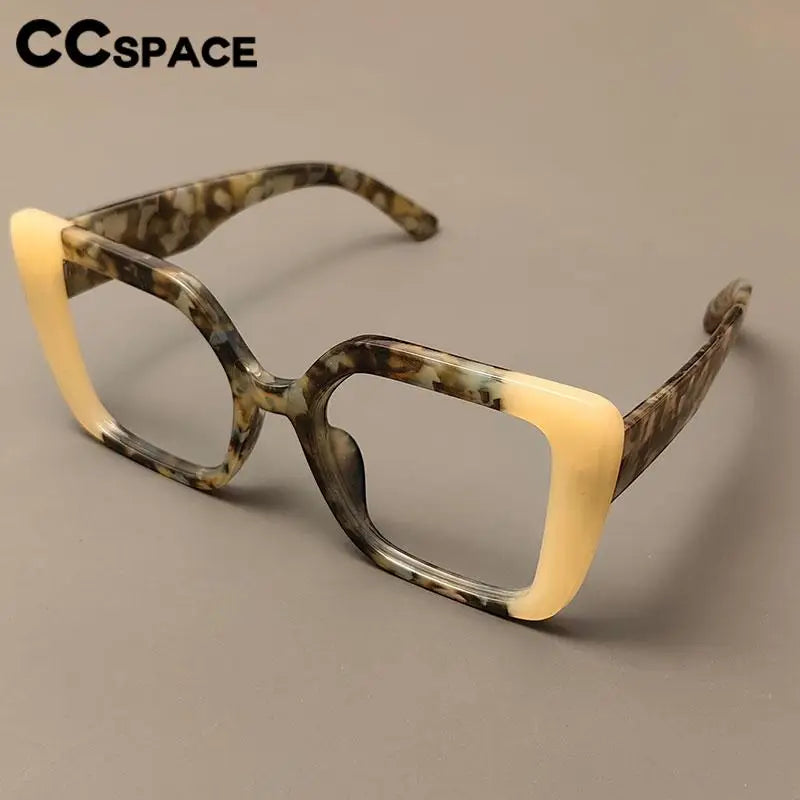 R56982 Colorful Large Size Reading Glasses Lady Trend Splicing Color Presbyopic Eyeglass Universal Prescription Spectacles Frame