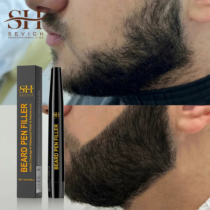Beard Filling Pen Kit Four Prong Beard Filler Pencil With Beard Brush Waterproof Male Moustache Repair Shaping Coloring Pen