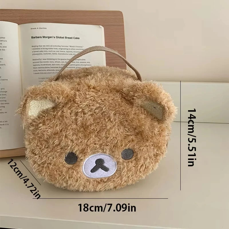 1PCS Cute Plushes Makeup Case Anime Relaxed Bear Cosmetic Bag Women Jewelry Storage Pouch Girl Organizer Handbags Gifts