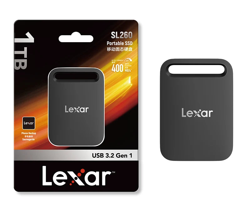 Lexar Portable SSD USB 3.2 Type-C Solid State Drive SL260 PSSD 512GB 1TB External Hard Drive for iPhone 17 Smartphone Tablet PC