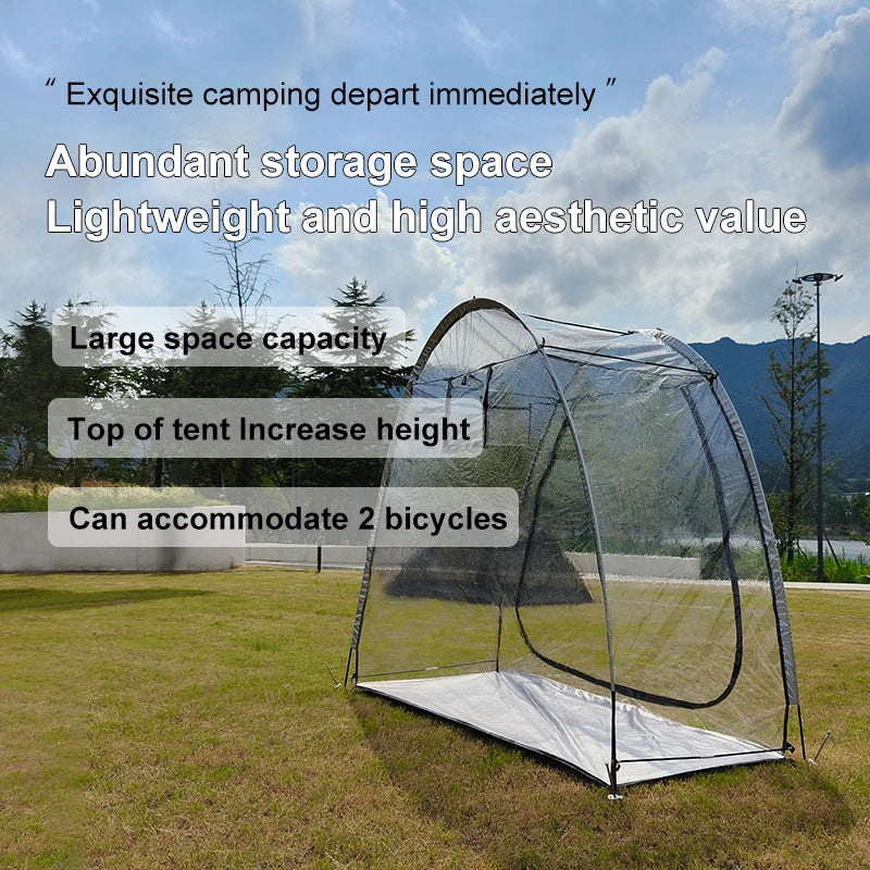 Weather Resistant Outdoor Clear Tent for Bike Trip Camping Picnic Winter Sports Transparent Fishing Shelter Garden 4 Season