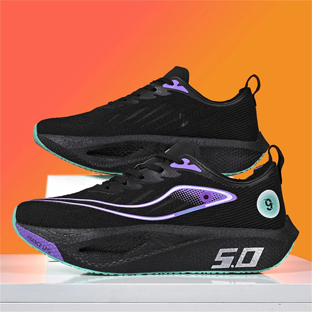 Running Shoes Men Sports Carbon Board Speciality Marathon Breathable Lightweight Women's Comfortable Nonskid Casual Sneakers
