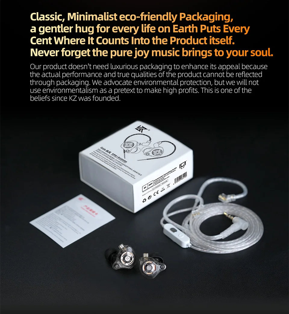 KZ Gale Earphone Gaming and Music Headset Dynamic Driver Detachable Design Enhances , Bass Performance for A More