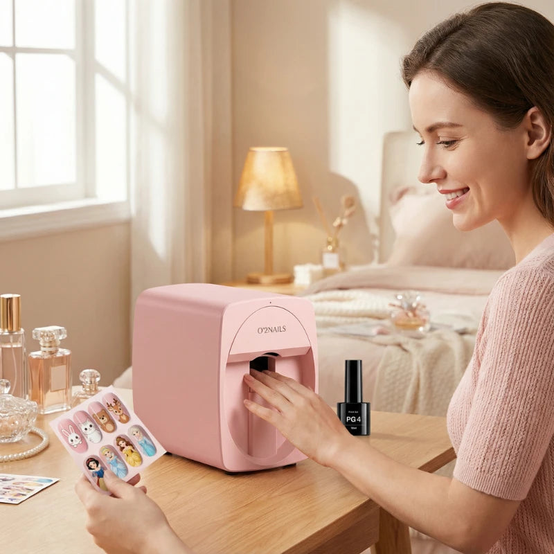 Nail Art Printer Portable 3D Nail Painting Machine, Massive Design, Mobile App Control DIY Nail Printer, Suitable for Family SA