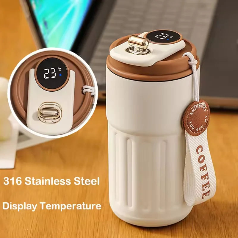 Smart Thermos Cup Bottle Water Digital LED Temperature Coffee Cup Stainless Steel Vacuum Cup Office Cup Business Drinking Mug