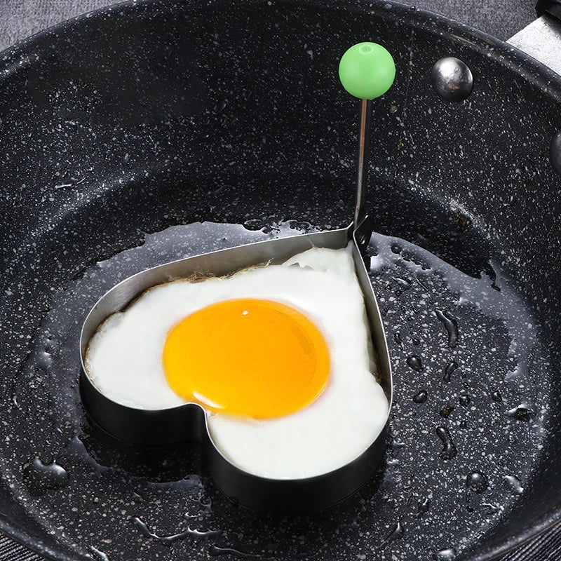 Stainless Steel Egg Frying Machine Heart Shaped Breakfast Fried Egg Pancake Shaper Omelette Mold Baking Model Kitchen Gadgets