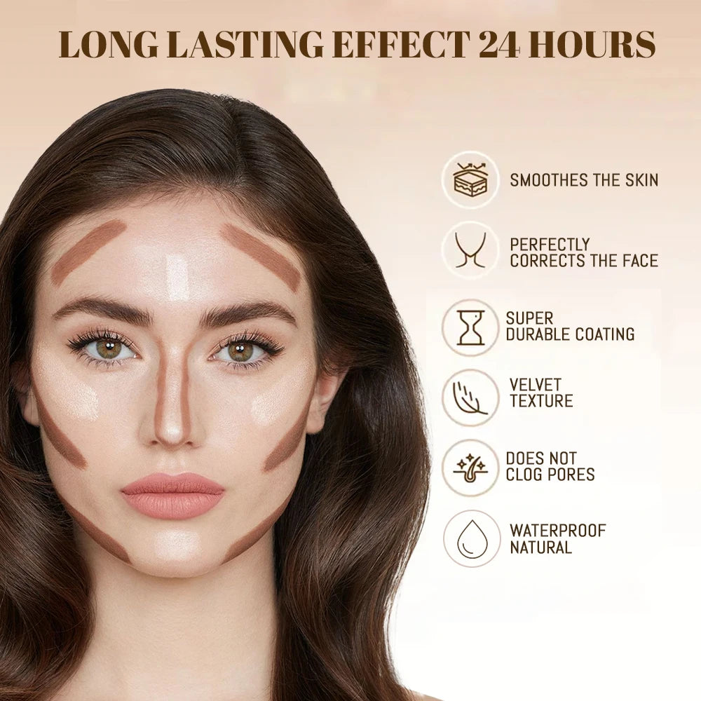 15 Colors Face Concealer Cream Contour Palette,Moisture Cream Makeup Foundation Full Coverage Foundation Covering Perfect Makeup