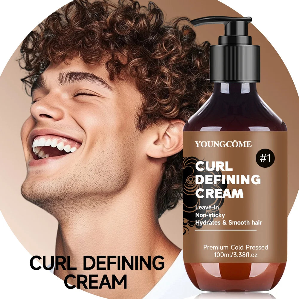 Curly hair Styling cream, moisturizing and smoothing formula, enhances the elasticity and shine of curly hair, easy to set 2025