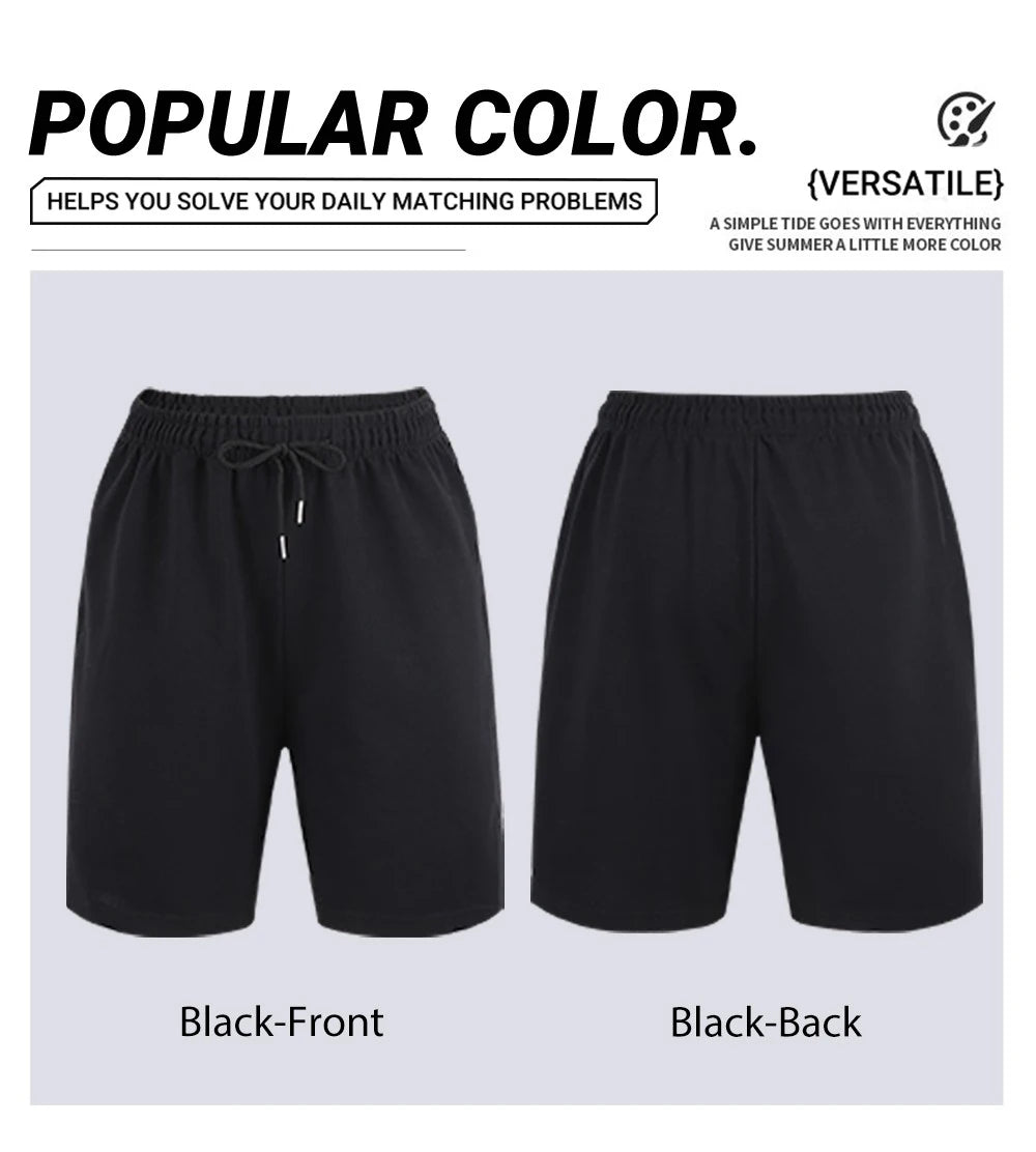 Summer Womens Loose Pants Sports Jogging Gym Five-Pair Shorts Spring High-waisted Drawstring Straight Casual Womans Streetwear