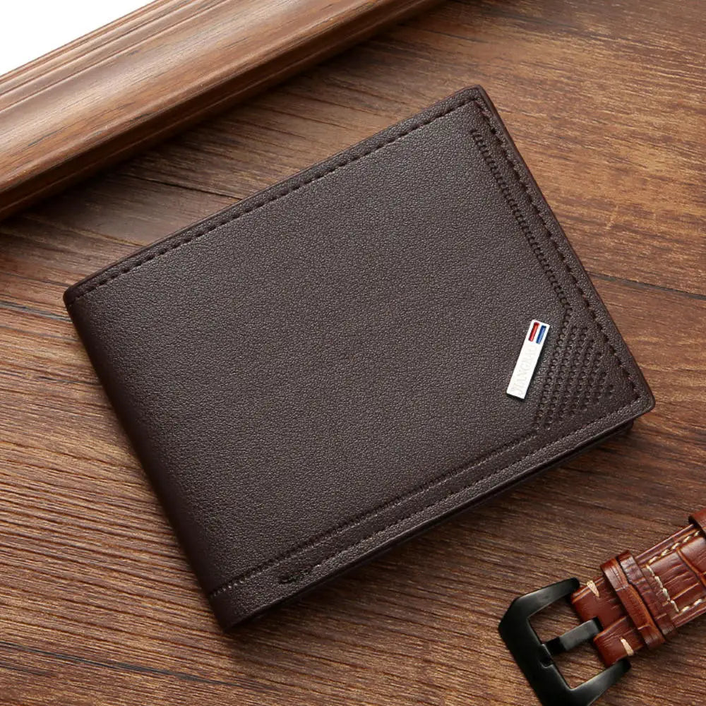 Vintage PU Leather Mens Wallets Solid Sample Style Zipper&Hasp Purse Card Holders Famous Brand High Quality Male Wallet