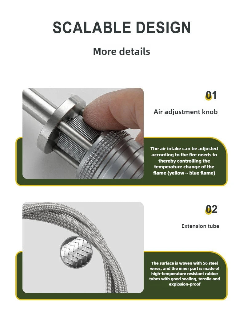 Campingmoon XD-6 Stainless Steel Fire Torch for Outdoor Camping and Barbecue Camping Gear