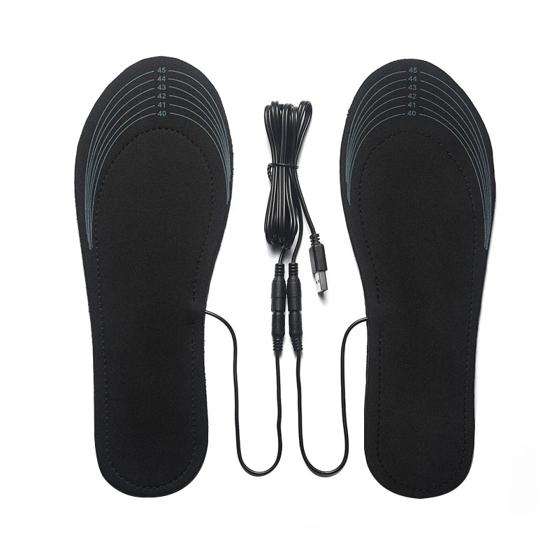 1Pair Winter Heated Insoles USB Heating Feet Warmer Thermal Shoes Sock Pad Heated Insoles Washable Full Foot Fever Unisex