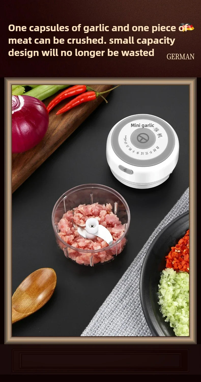 Electric Mini Garlic Chopper 100/250ML USB Vegetable Onion Chopper baby food processor Portable Small Food Processor