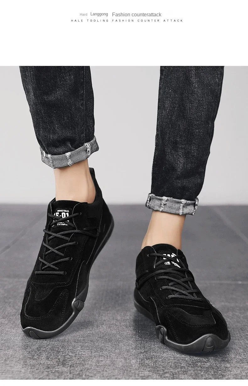 Retro Ankle Boots for Men Flat Casual Snow Boots Sneaker Non-slip Work Shoes Men Short Boots Autumn Zapatillas Hombre