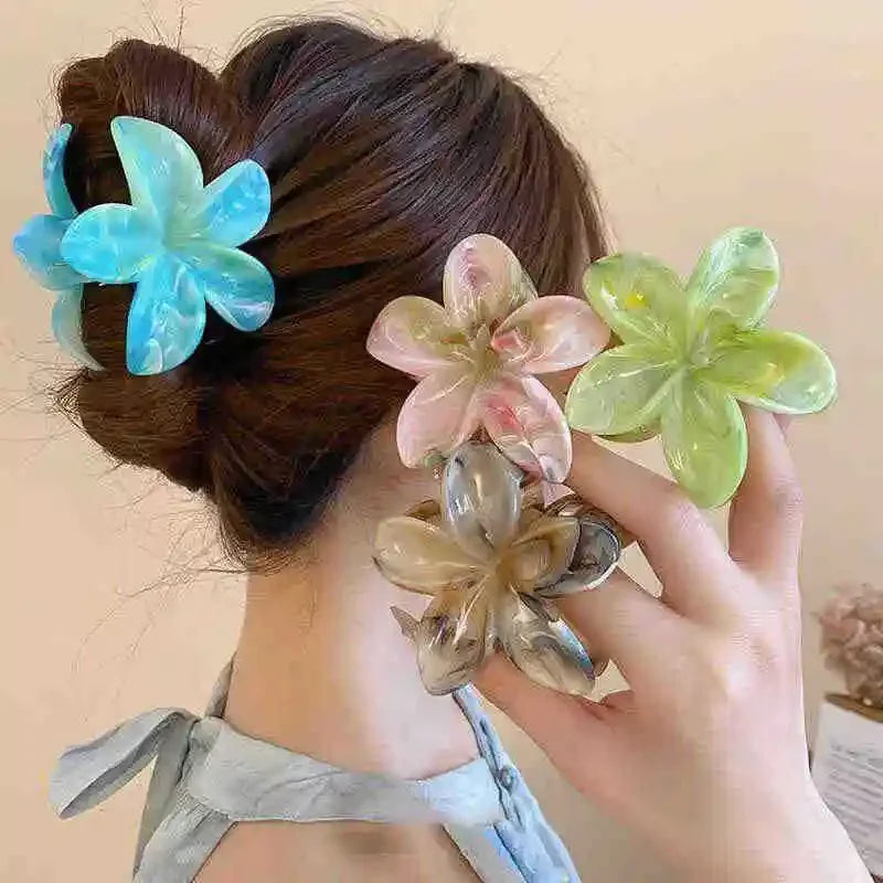 Flower Hair Claw Clip for Women Fashion Hair Clips Crab Clamp Barrettes Girls Hair Accessories Summer Shark Hairpin Headwear 1pc