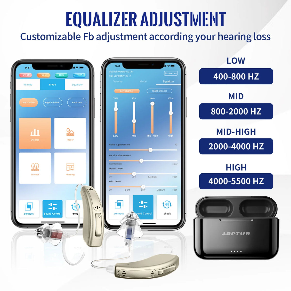Bluetooth Hearing Aids Rechargeable Hearing Aid APP Digital Sound Amplifiers For Deafness Wireless Aparelho Auditivo Audifonos
