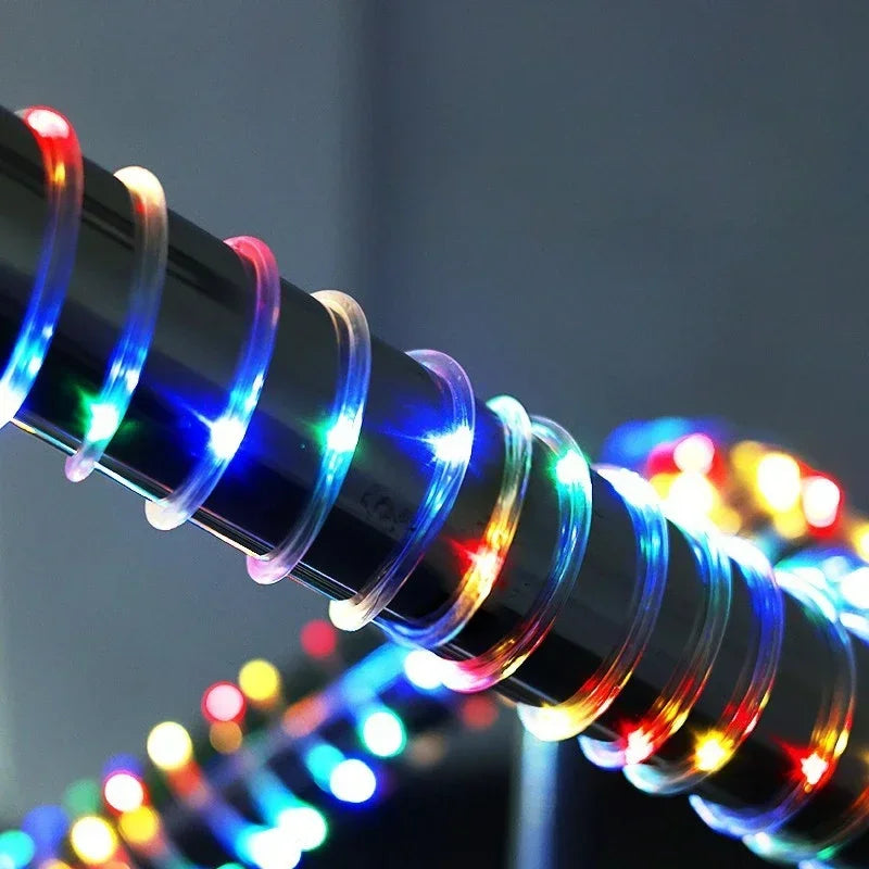 Solar String Tube Light PVC Soft Tube Outdoor Waterproof Copper Wire Light Courtyard Garden Decoration Atmosphere Flashing Light