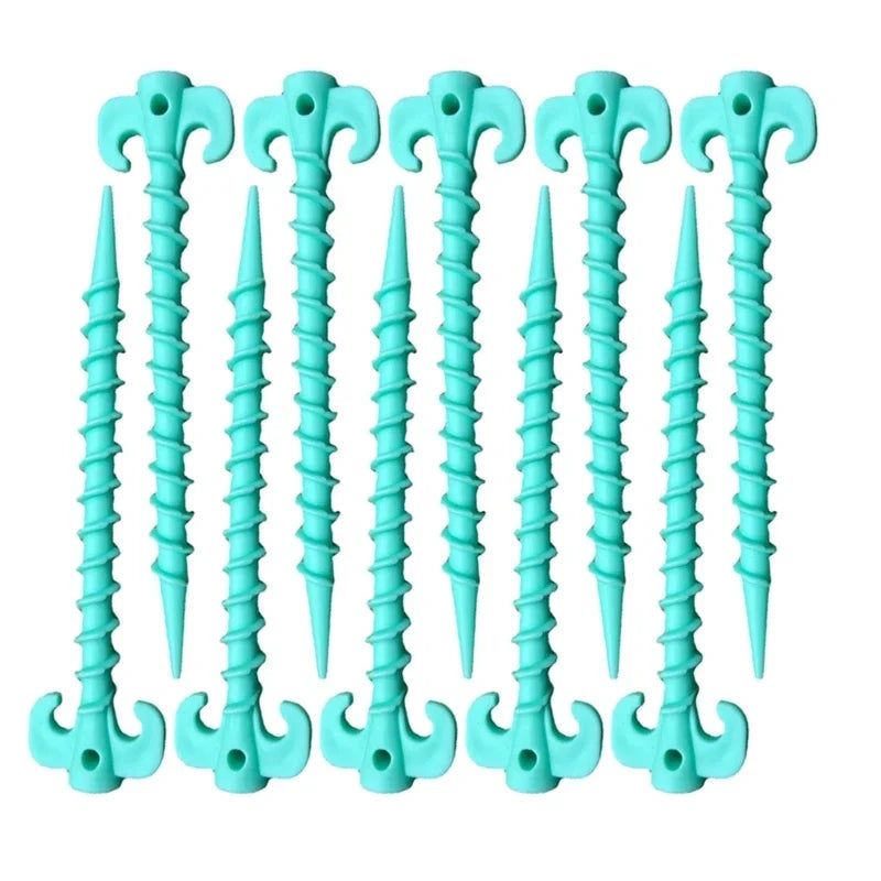 10Pcs Camping Tent Stakes Tent Heavy Duty Tent Nails Plastic Screw Tent Pegs for Fixing Camping Tent Rain Tarps Outdoors