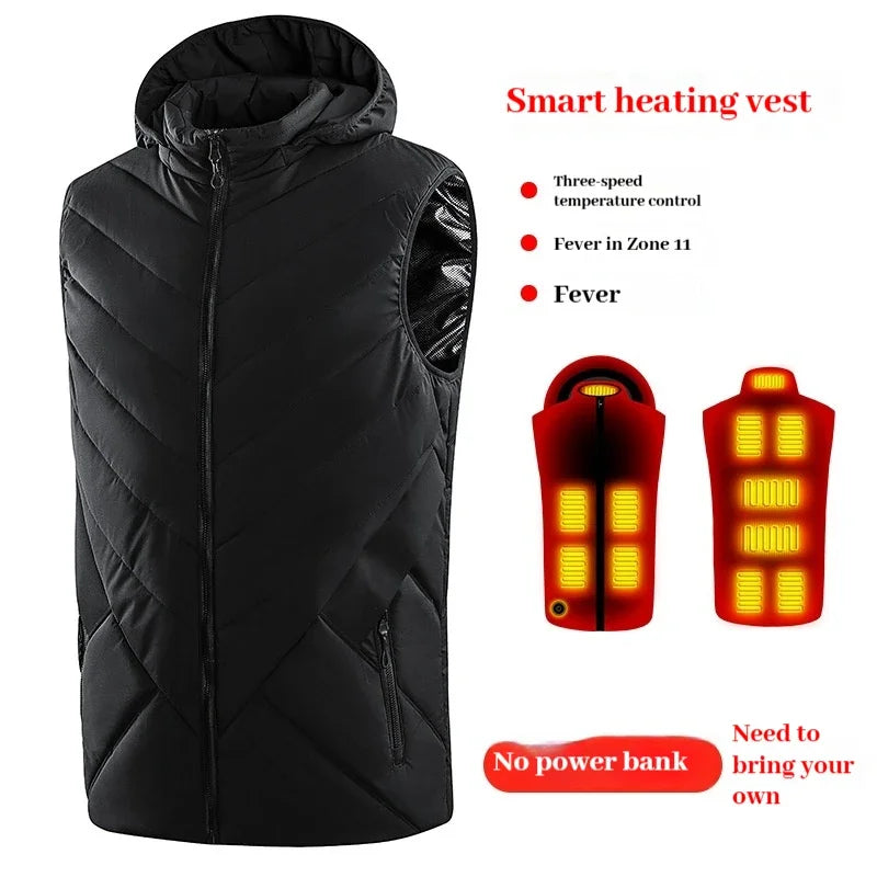 New 11 Wheel Drive Unisex Heating Suit for Men USB Smart Heating Vest for Men, Electric Heating Graphene Heating Suit