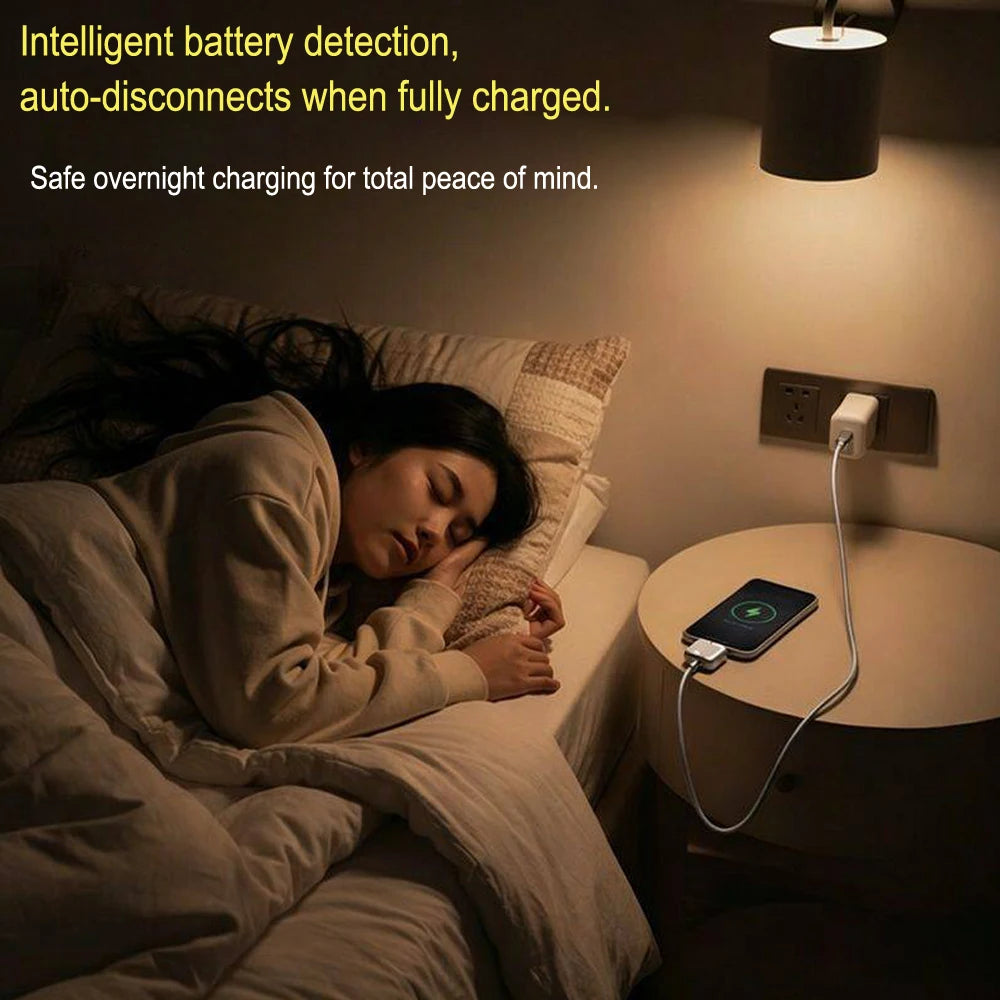 1pcs  Charging Power Bank with Detachable Wall Plug, Portable Charger with Built-in Charging Cable,Smart Auto Disconnect Tech