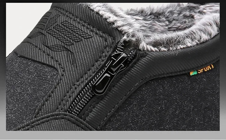 Cotton Shoes Middle-aged Elderly Men's New Plush Warm Anti Slip Waterproof Snow Boots Outdoor Work Travel Leisure Shoes 2024