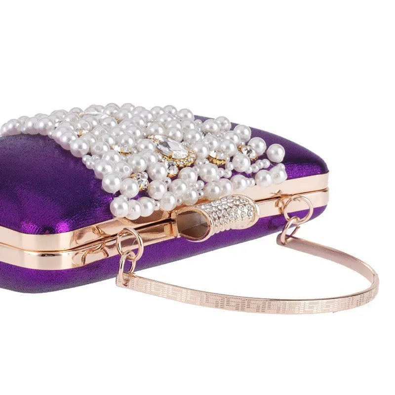 Women's Diamond Dinner Bag Portable Party Banquet Pearl Cheongsam Dress Fashion Rhinestone Handheld Clutch Bag Bolsas Grife Luxo