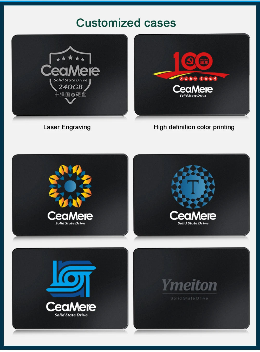 Ceamere Second-hand SSD Internal Sata3 Solid State Drive 120GB 240GB 480GB 128GB 256GB 512GB 1TB 2TB 2.5 Inch for PC Laptop