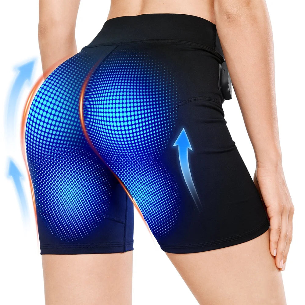 EMS Workout Shorts Electric Muscle Stimulator Yoga & Fitness Pants for Glutes Abdomen Pelvic Floor Training Body Sculpting Wear