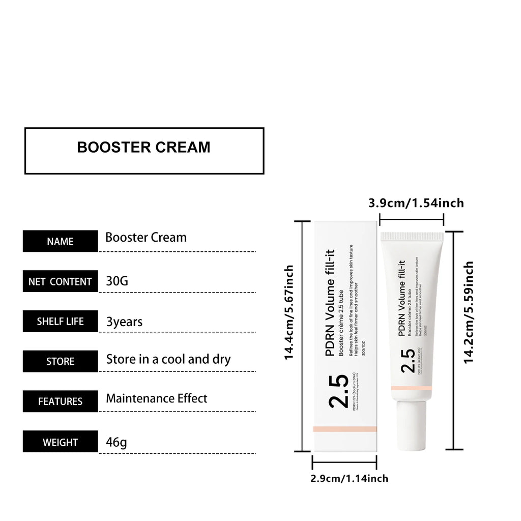 95% Sodium DNA PDRN Volume Fill-it Booster Neck&Facial Cream Adenosine Fine Lines Refining Cream Anti Aging Facial Moisturizer Skin Texture Smoothing Elasticity Restoring Barrier Repair Deep Hydrating Korean Skincare Tube 30g