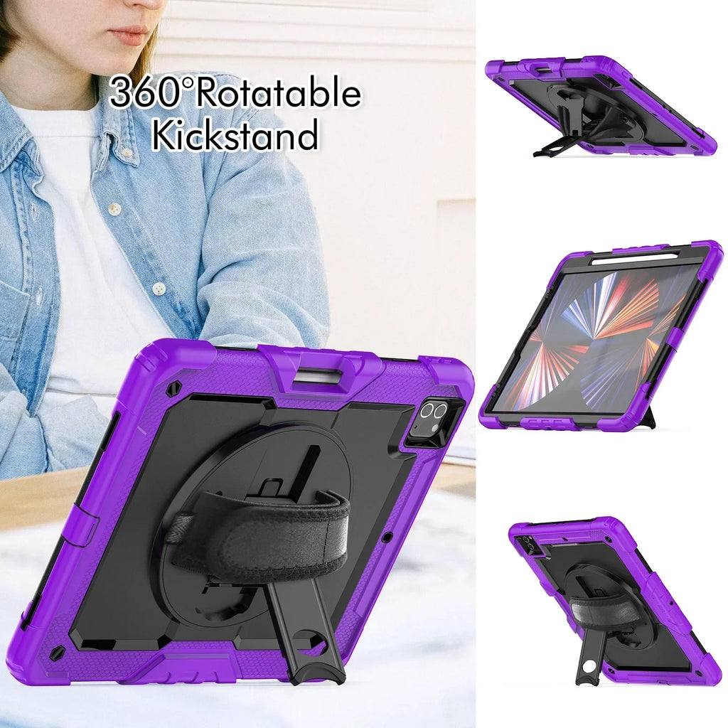 360 Rotation Kids Stand Tablet Case for 2026 New IPad Air 8 M4 11 13 inch , For iPad A19 12th 11th 10th A16 Air 7 6 M3 M2 Cover