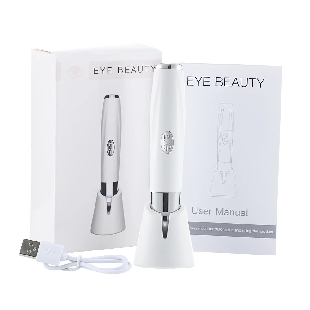 Eye Massage Pen Mini Facial Vibrating Massager Eliminate Eye Bags Puffiness Dark Circles Heated Portable Facial Eye Beauty Meter