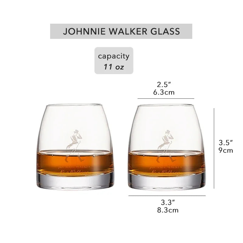 Johnnie Walker Whiskey Glasses 10 OZ Whiskey Glasses, Rocks Glasses for Scotch, Liquor Vodka, Bourbon, Whiskey Gifts