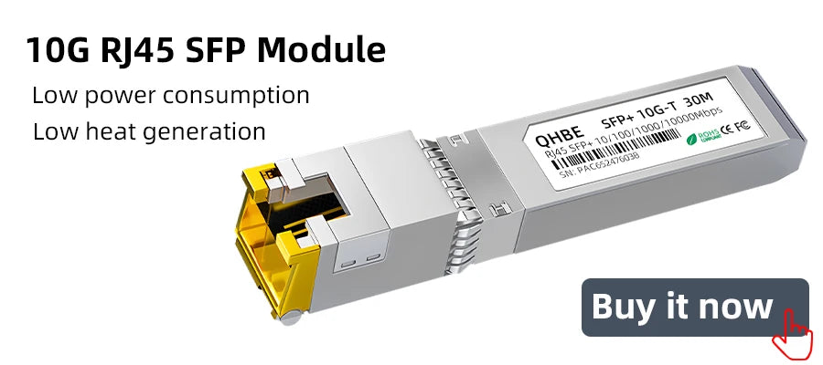 Copper RJ45 SFP Module 1G Adaptive transmission rate For Mikrotik/Cisco Switch/Router/Server, 1000BASE-T SFP To RJ45 Transceiver