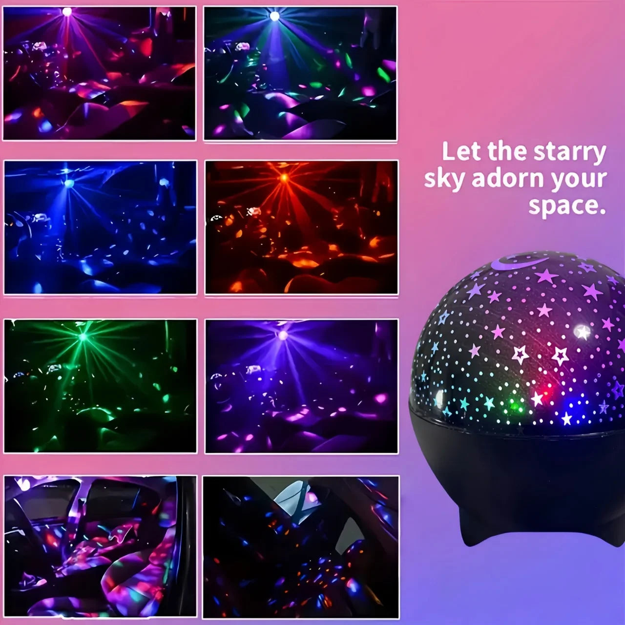 RGB Night Lights LED Projector Light Starry Moon Galaxy Projection Lamp 5V USB for Kids Present Christmas Gift Room Decorations