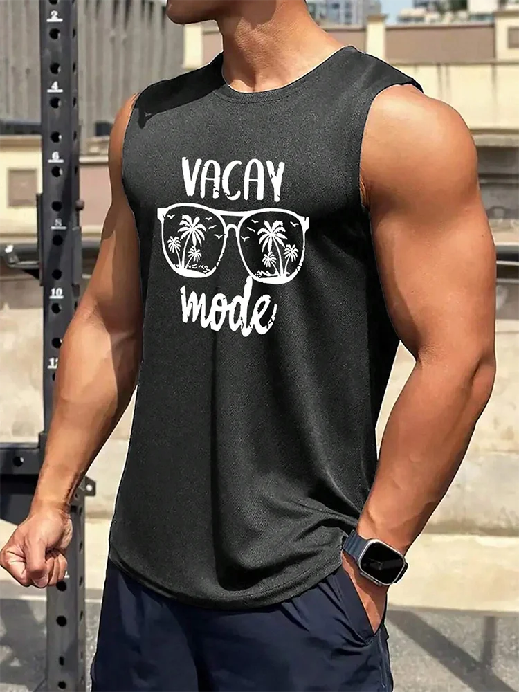Summer Exercise Fitness Men's Tank Top Daily Street Men's Fashion Tank Top Outdoor Sports Loose Comfortable Men's Sleeveless Tee