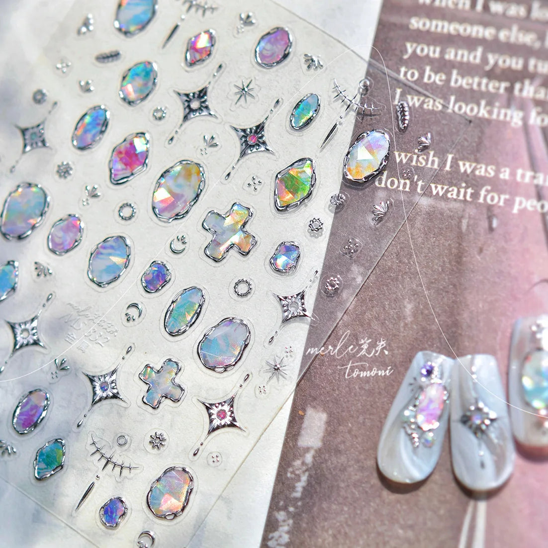 Hot Stamping Nail Stickers Japanese Retro 5D Nail Sticker Gold Frame Bronzing Jewelry Nail Art Decorations Decals DIY Supplies ﻿