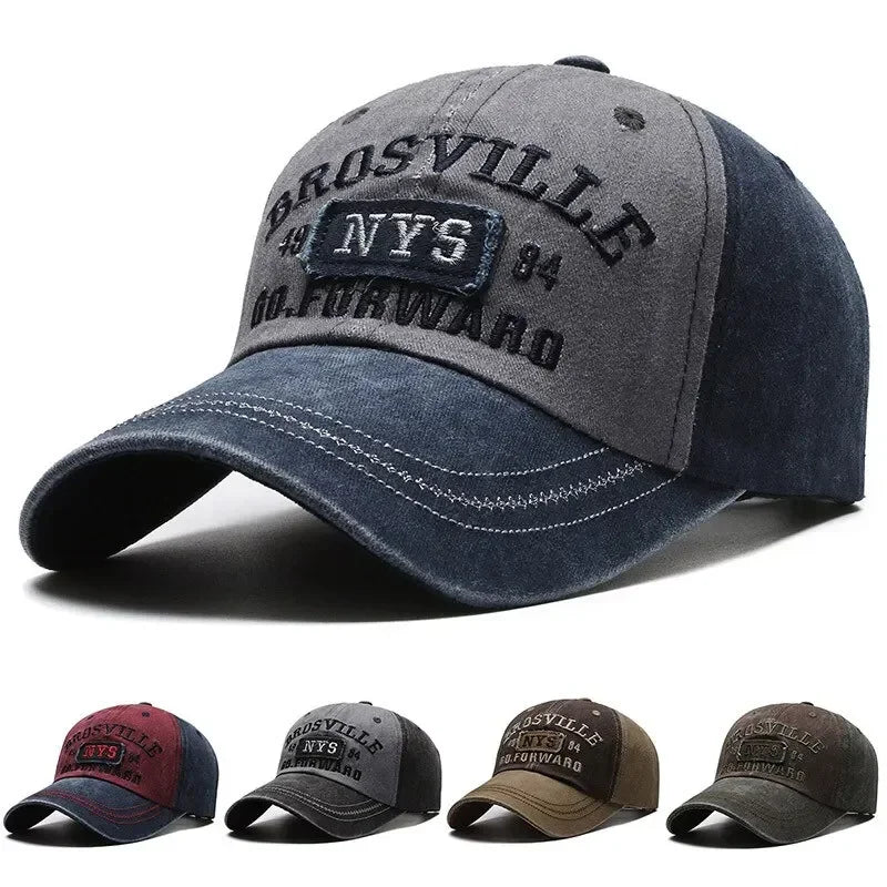 Men's Baseball Cap Casual Wash Embroidered Cap Curved Brim Bowler Sun Hat Official Website Sport Hip Hop Fitted Hats Men Women