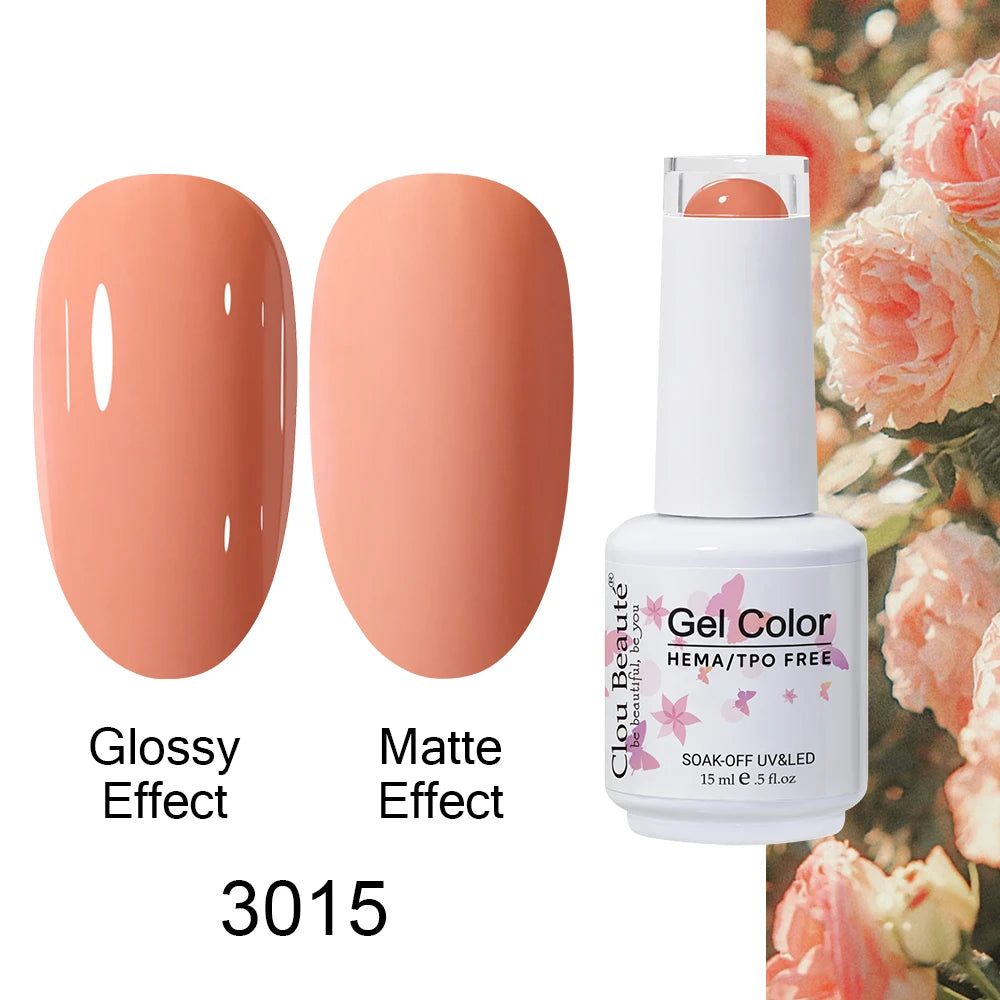 Clou Beaute HEMA TPO FREE Caramel Brown Wine Red Coffee Gel Nail Polish High Pigment Autumn Nail Art Full Coverage UV Varnish