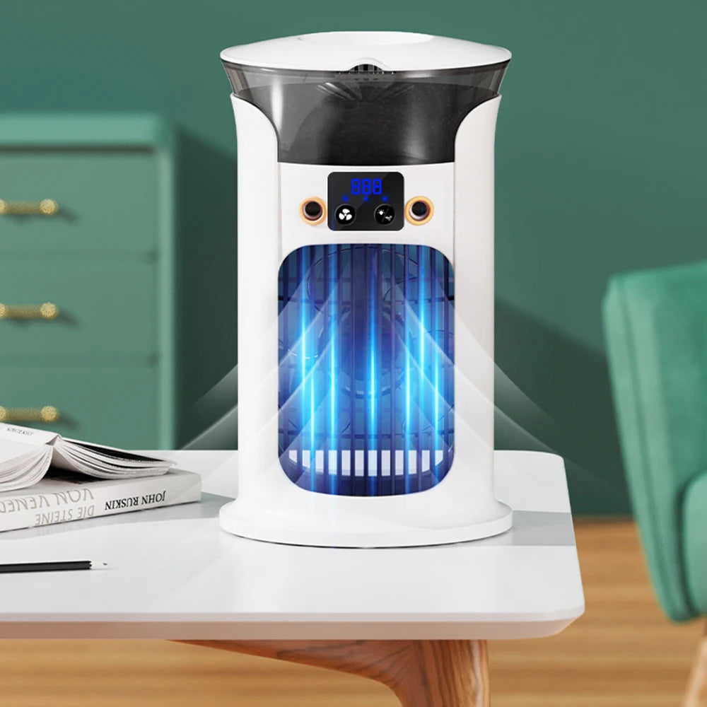 Desktop Mini Air Conditioner Portable USB Air Cooler Fan For Home Room Camping Humidifier Cooling Fans 7 Color Night Lamp 선풍기