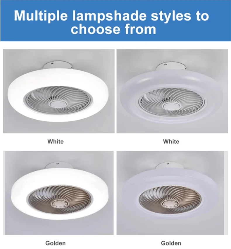 Smart Ceiling Fan Fans With Lights Remote Control Bedroom Decor Ventilator Lamp 52cm Air Invisible Blades Silent