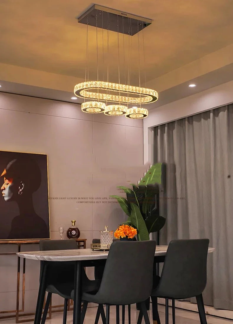 Home Decoration Pendant Lights Luxury Crystal Living Room Chandelier Dining Room Pendant Lamp, Ceiling Light, Indoor Lighting