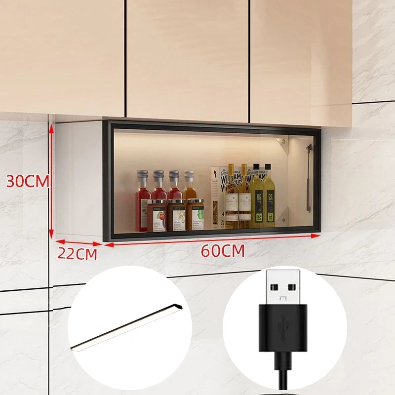 Kitchen Accessories Organizer Wall Mounted Kitchen Racks Modern Floating Cupboards Storage Organizers Suspended Storage Shelf
