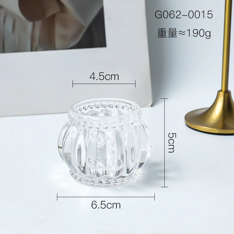 European Style Crystal Glass Candle Holder Romantic Dinner Small Candle Stand Bar Home Hotel Decor