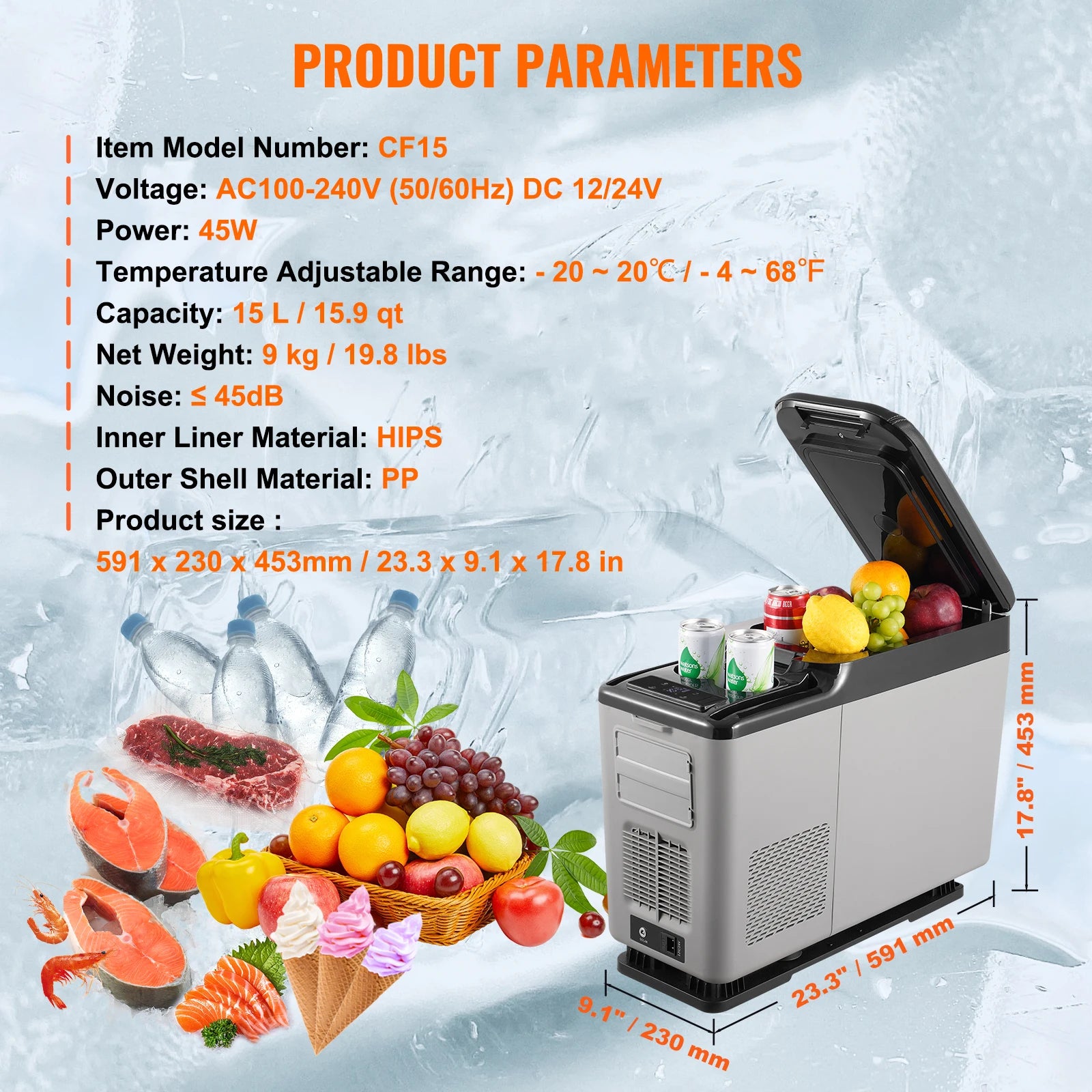 SucceBuy 8L to 75L Car Refrigerator Fridge Portable Icebox Single&Dual Zone w/Blue Tooth Temp Adjustable for Outdoor Camping RV