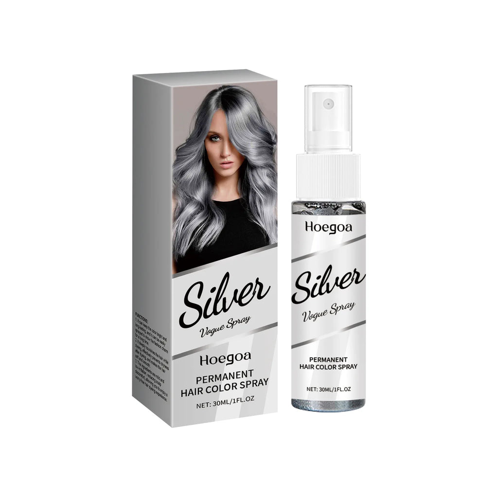 Temporary Silver Gray Hair Color Spray Disposable Washable Quick Dye Hairspray Fashion Party Cosplay Halloween Hair Styling