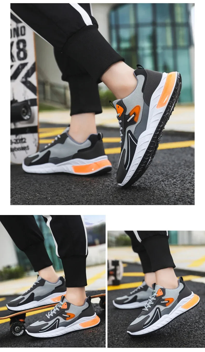 Men's Sneakers Fashion Breathable Vulcanized Shoes Casual Sports Shoes Men Trendy Lace-up Sneakers Zapatillas Hombre 2024